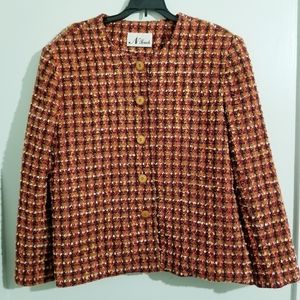 Vintage Tweed Retro Blazer Size 18